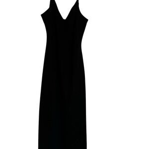 Vintage Evan Picone Elegant Black spaghetti strap cocktail Dress, formal dress